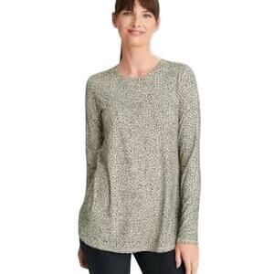 J. Jill Fit Performance Animal Print Long Sleeve Tee MEDIUM Athleisure Stretch